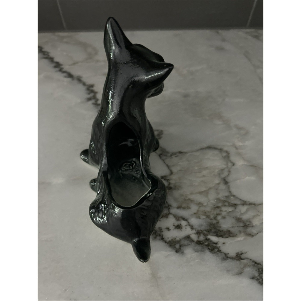Vintage Ceramic Scottie Dog Figurine 1940s Sitting Scottish Terrier MCM Planter - Picture 3 of 8